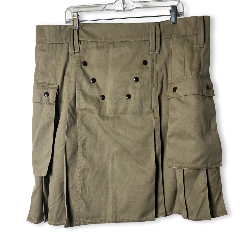 Utilikilts Vintage Men’s Utility Cargo Canvas Kilt Workwear Style Tan - Sz. 41